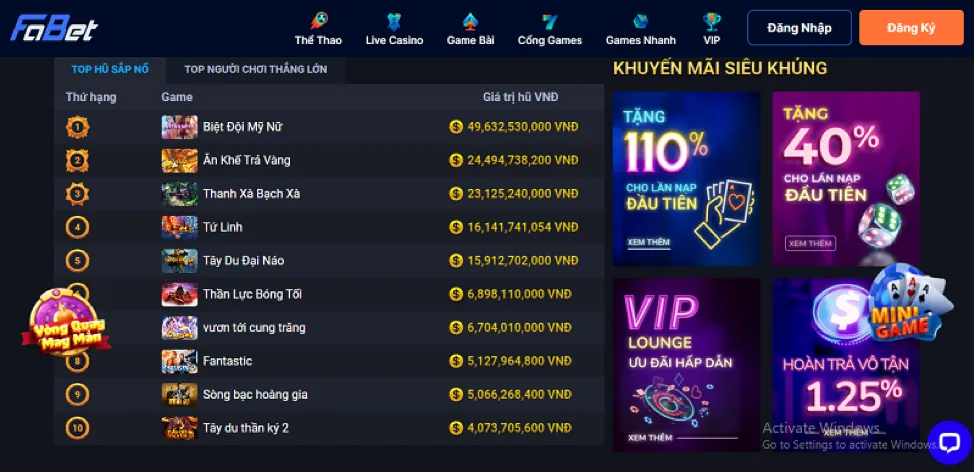 Banner khuyến mãi đăng ký Win98 với các ưu đãi hấp dẫn
